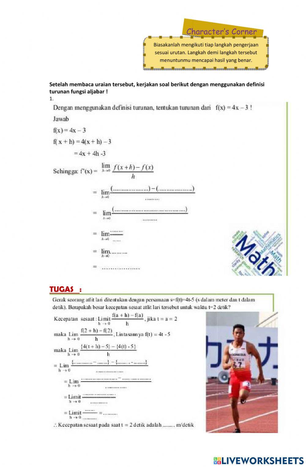 Turunan Fungsi Aljabar