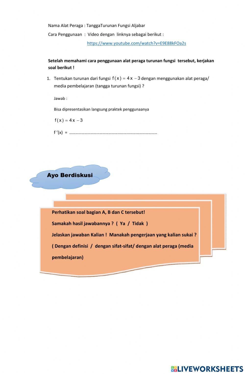 Turunan Fungsi Aljabar