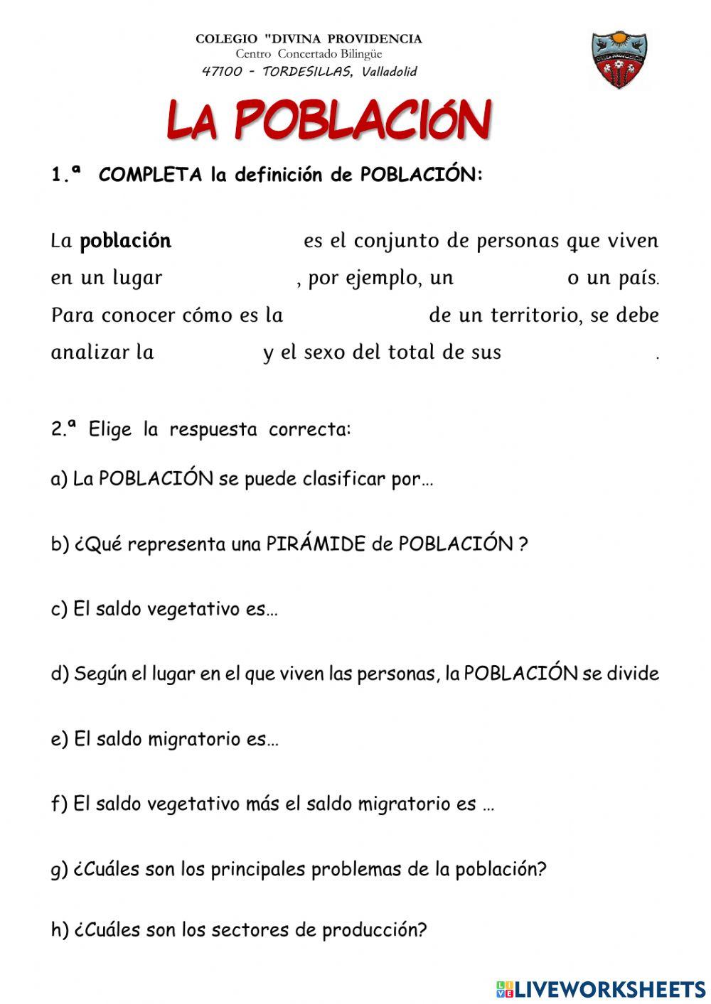 CC.SS. 4º EP La población entero