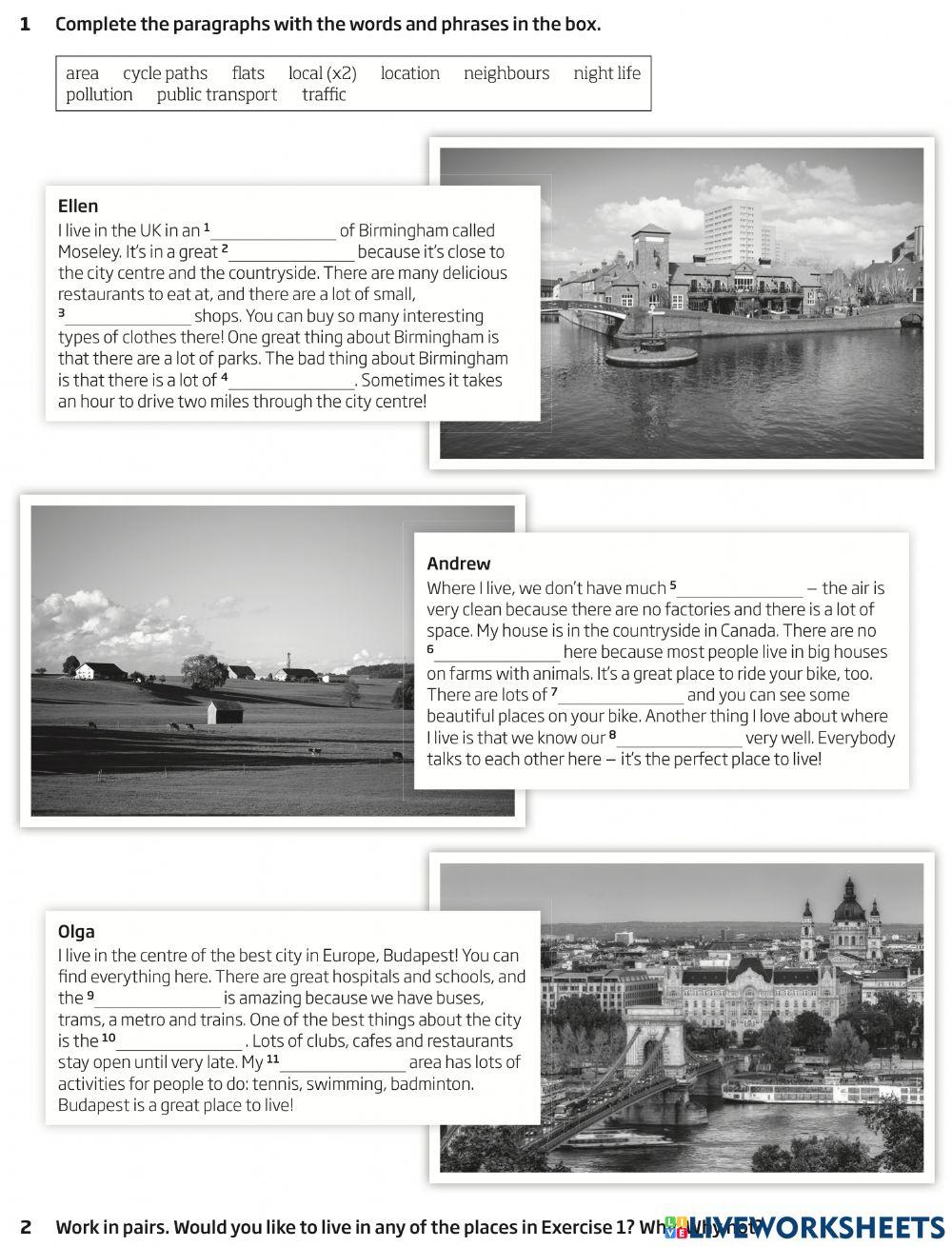 A2.6 7A Vocabulary: Features of City Life