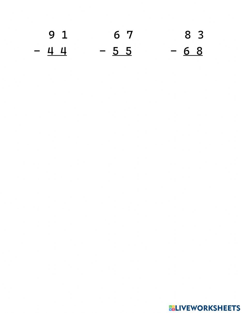 Subtraction with regrouping
