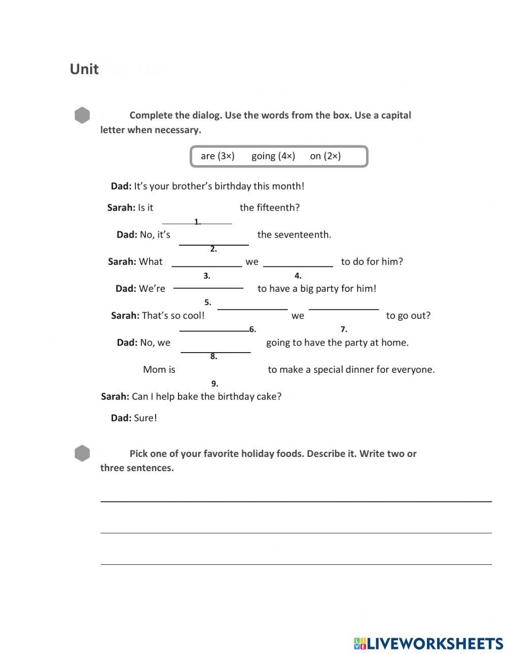Quiz 1 Unit 7 Big English 4