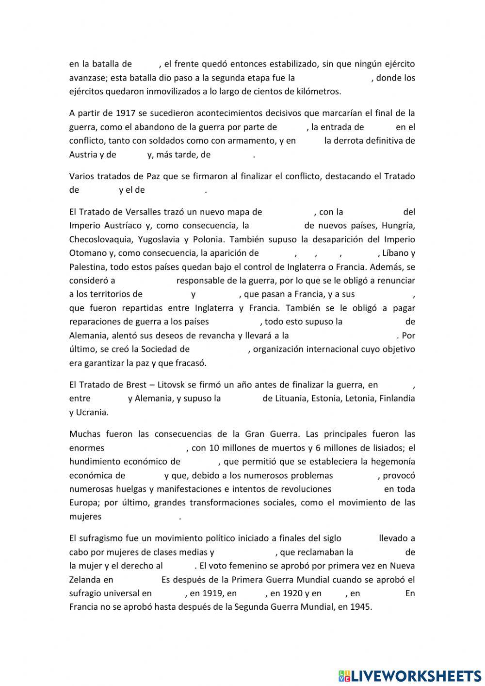 La primera guerra mundial