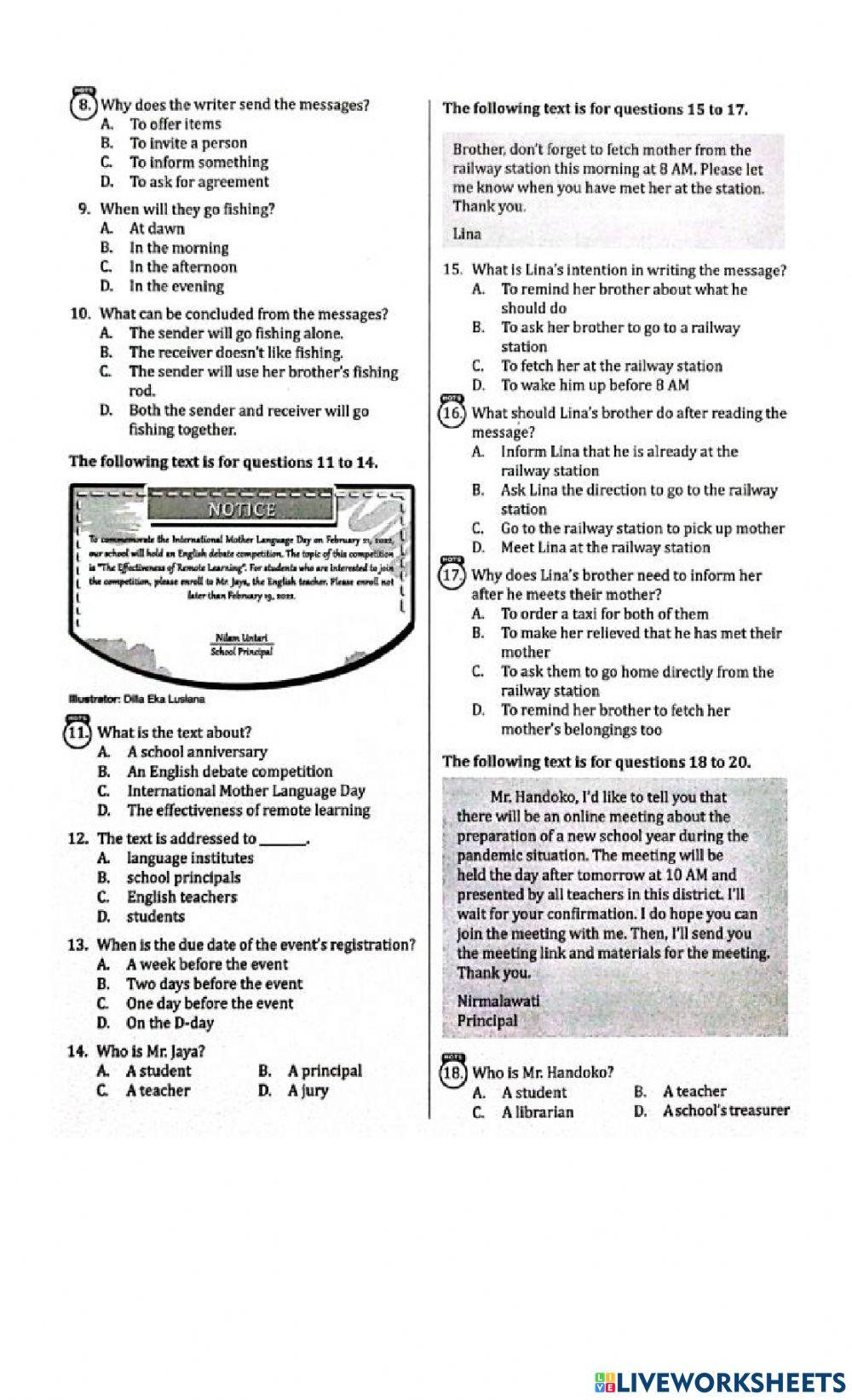 Assessment 6 PR Bahasa Inggris 8B