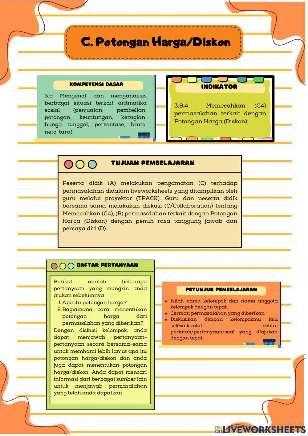 LKPD Aritmattika Sosial Pertemuan 3