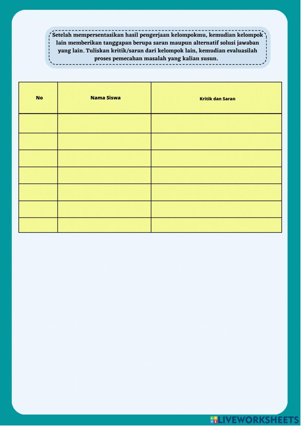 LKPD Aritmatika Sosial Pertemuan 6