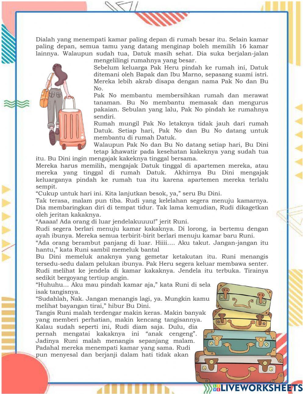 Tugas Bahasa Indonesia Kls VI Tema 9 Teks Fiksi