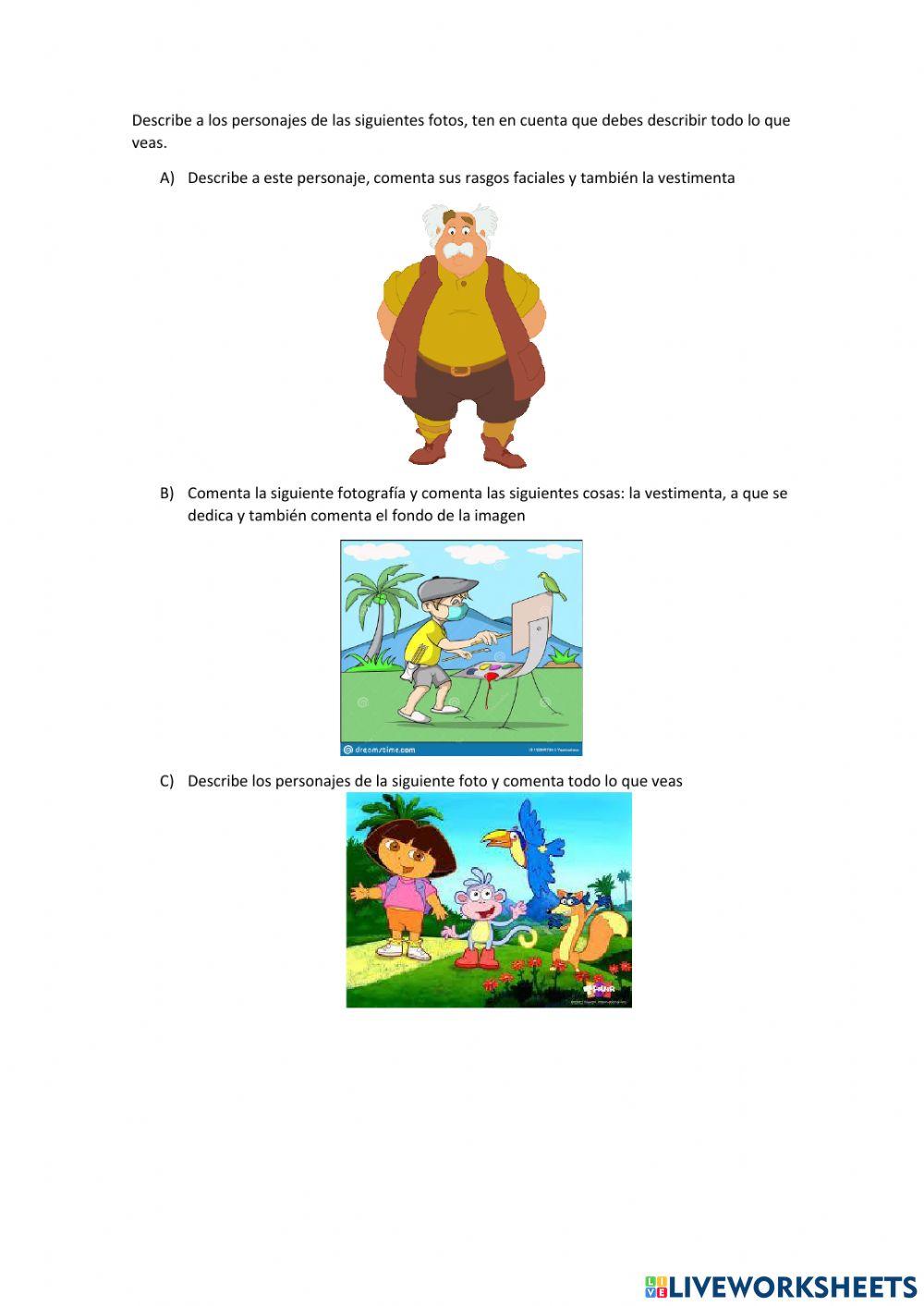 Descripción de personajes