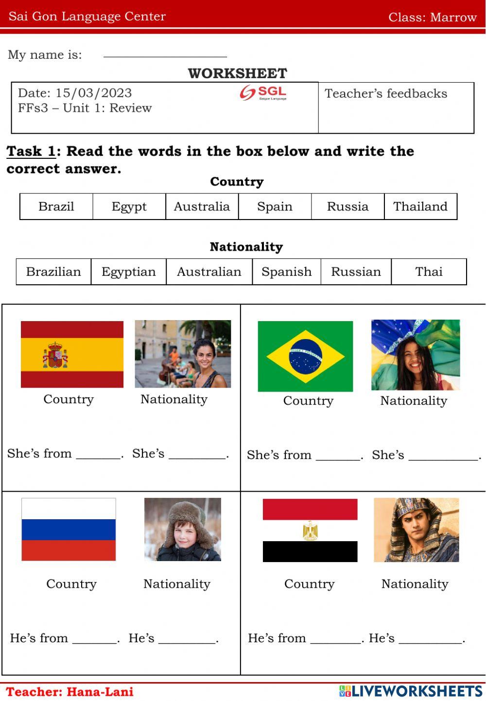 Countries and the past simple tense