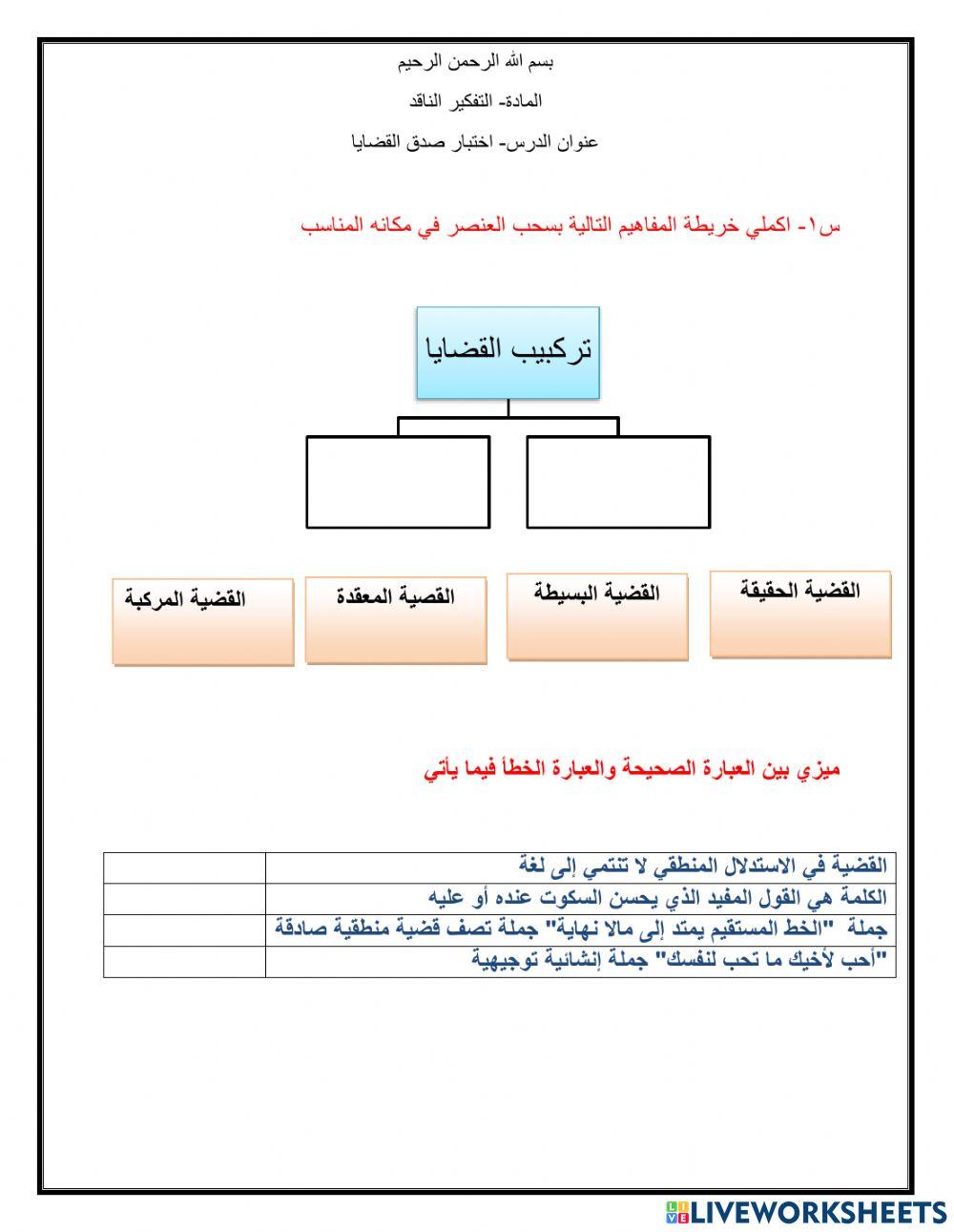 اختبار صدق القضايا