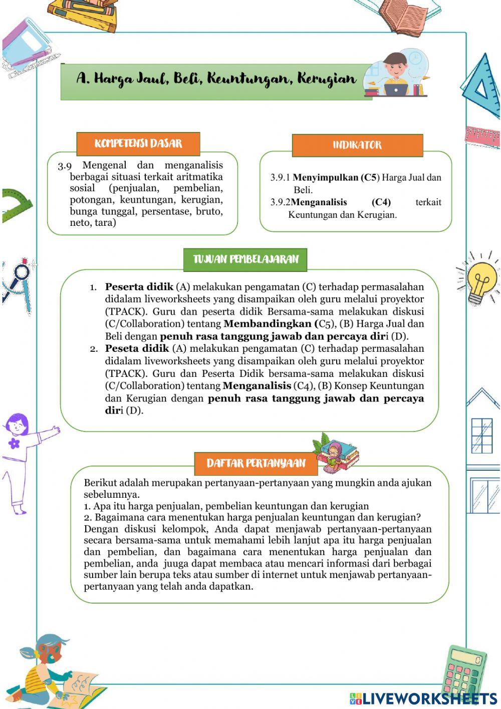 LKPD Aritmatika Sosial Pertemuan 1