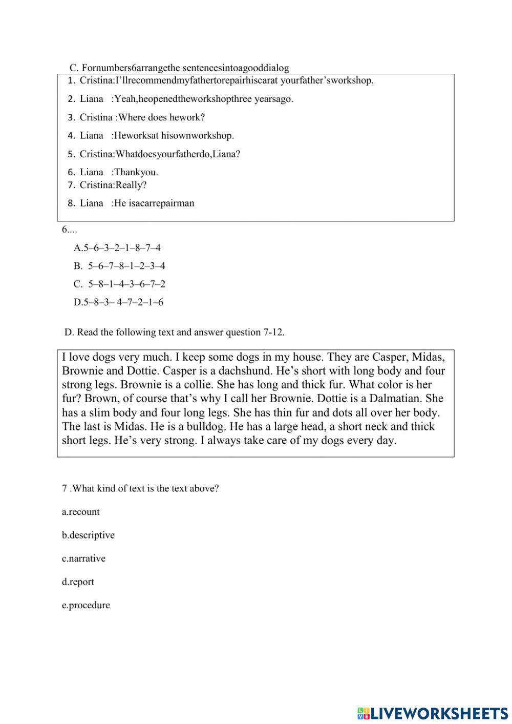 Soal pts b inggris kelas 7