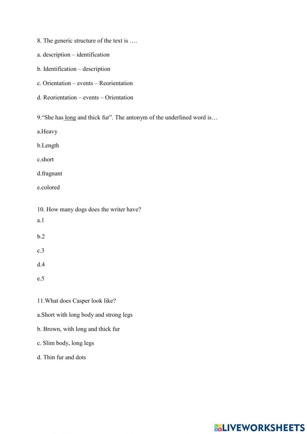 Soal pts b inggris kelas 7