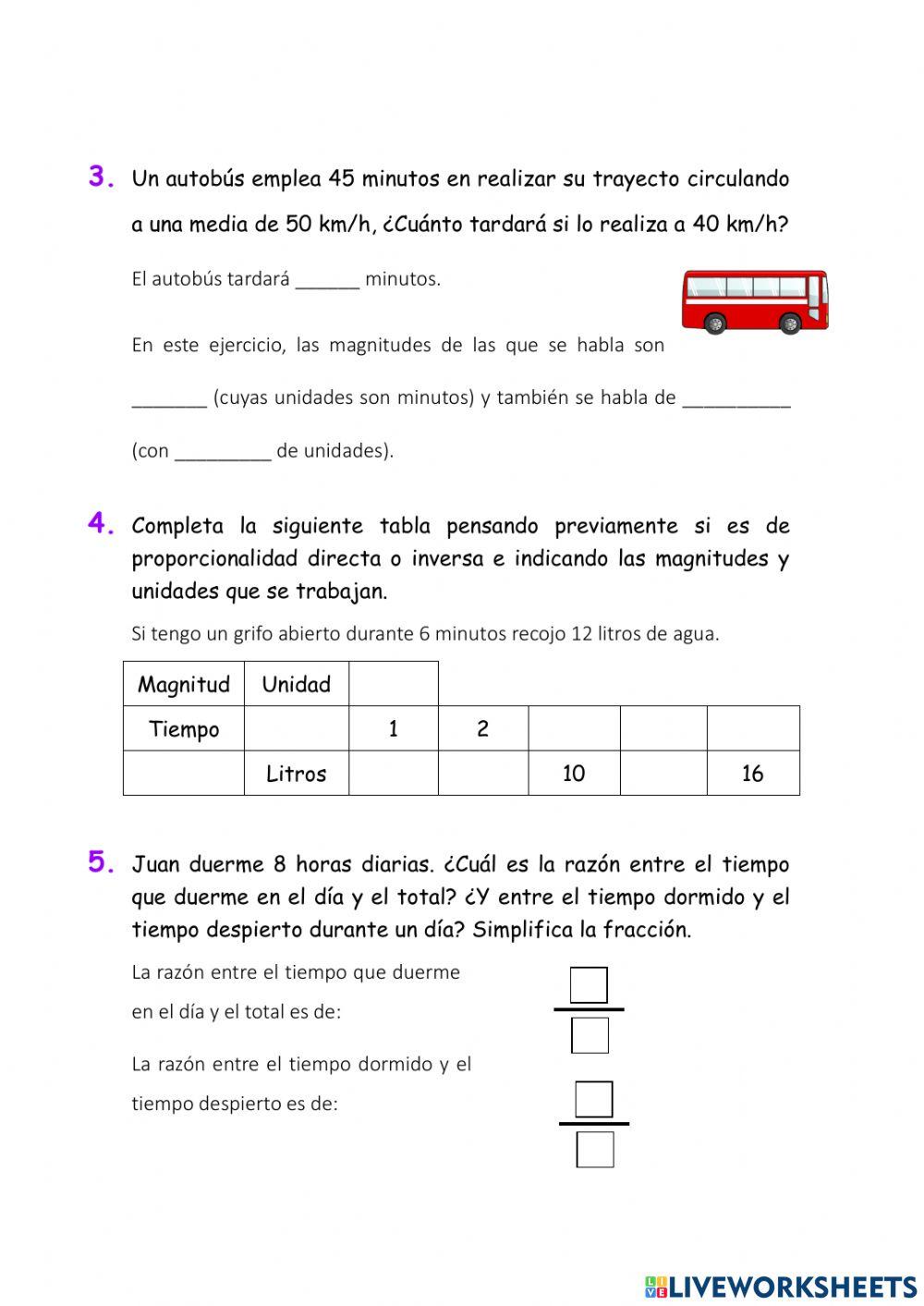 Proporcionalidad y porcentajes