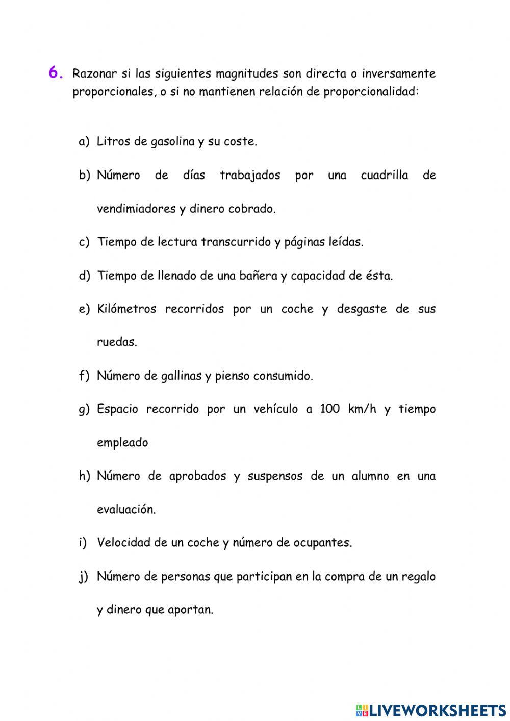 Proporcionalidad y porcentajes