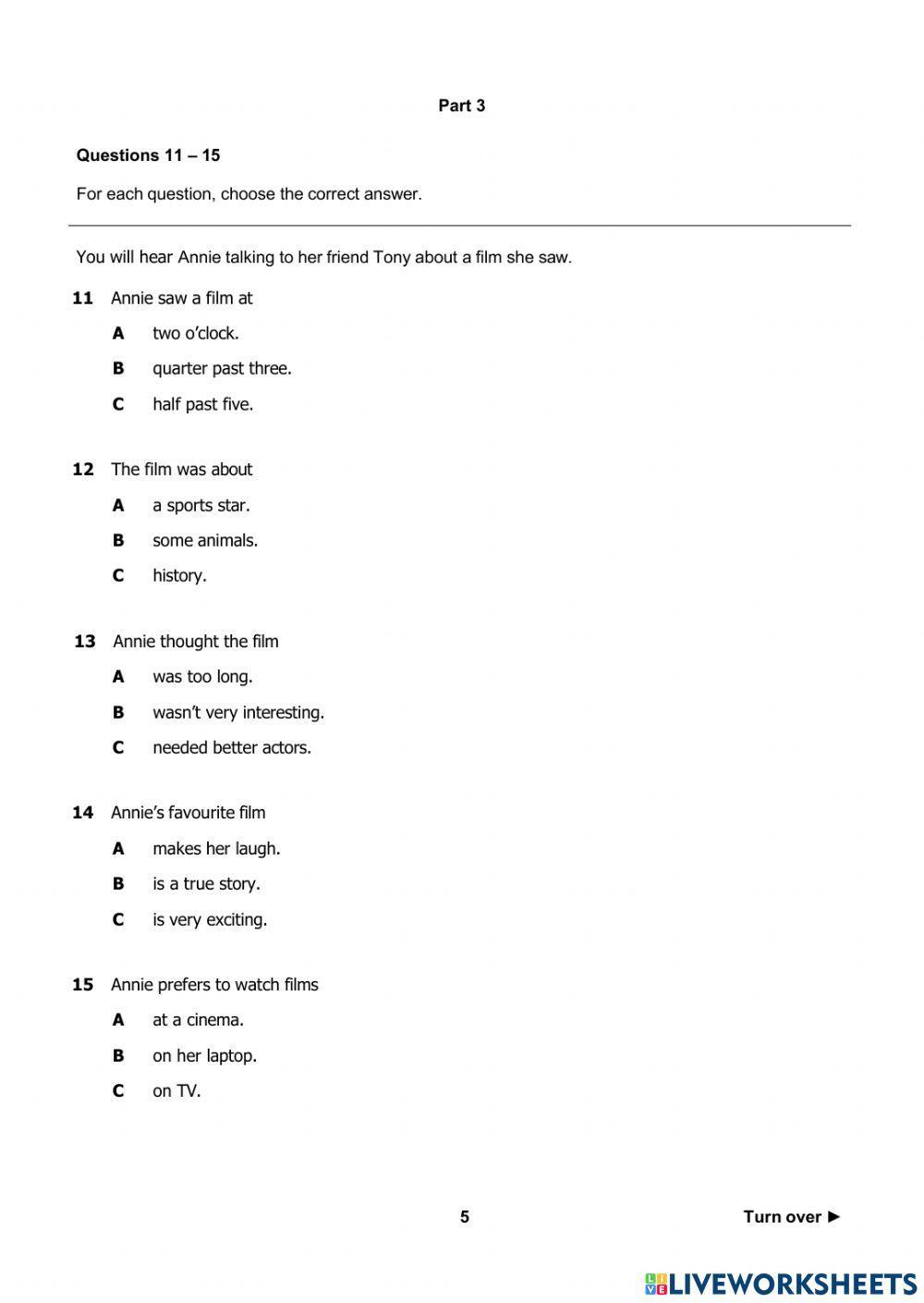 LPS801 KET For Schools LISTENING Online Exercise For Live Worksheets lps801-ket-for-schools-listening-online-exercise-for-live-worksheets
