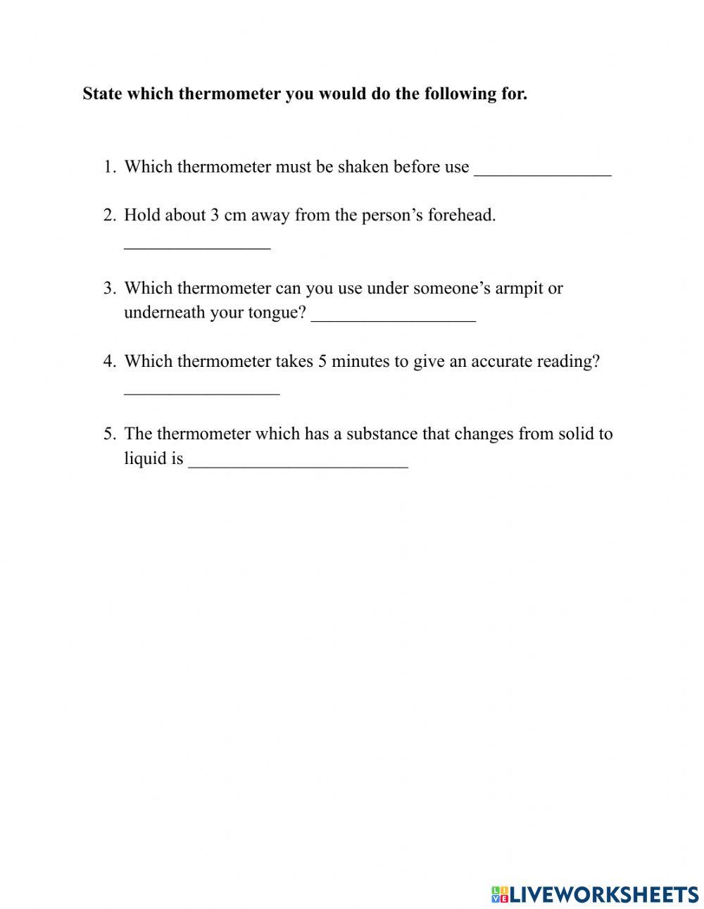 Understanding how to use a thermometer