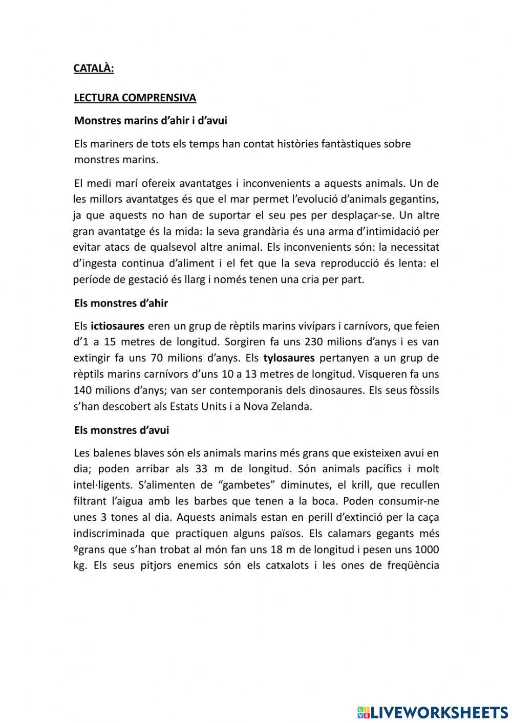 Monstres marins d'ahir i d'avui