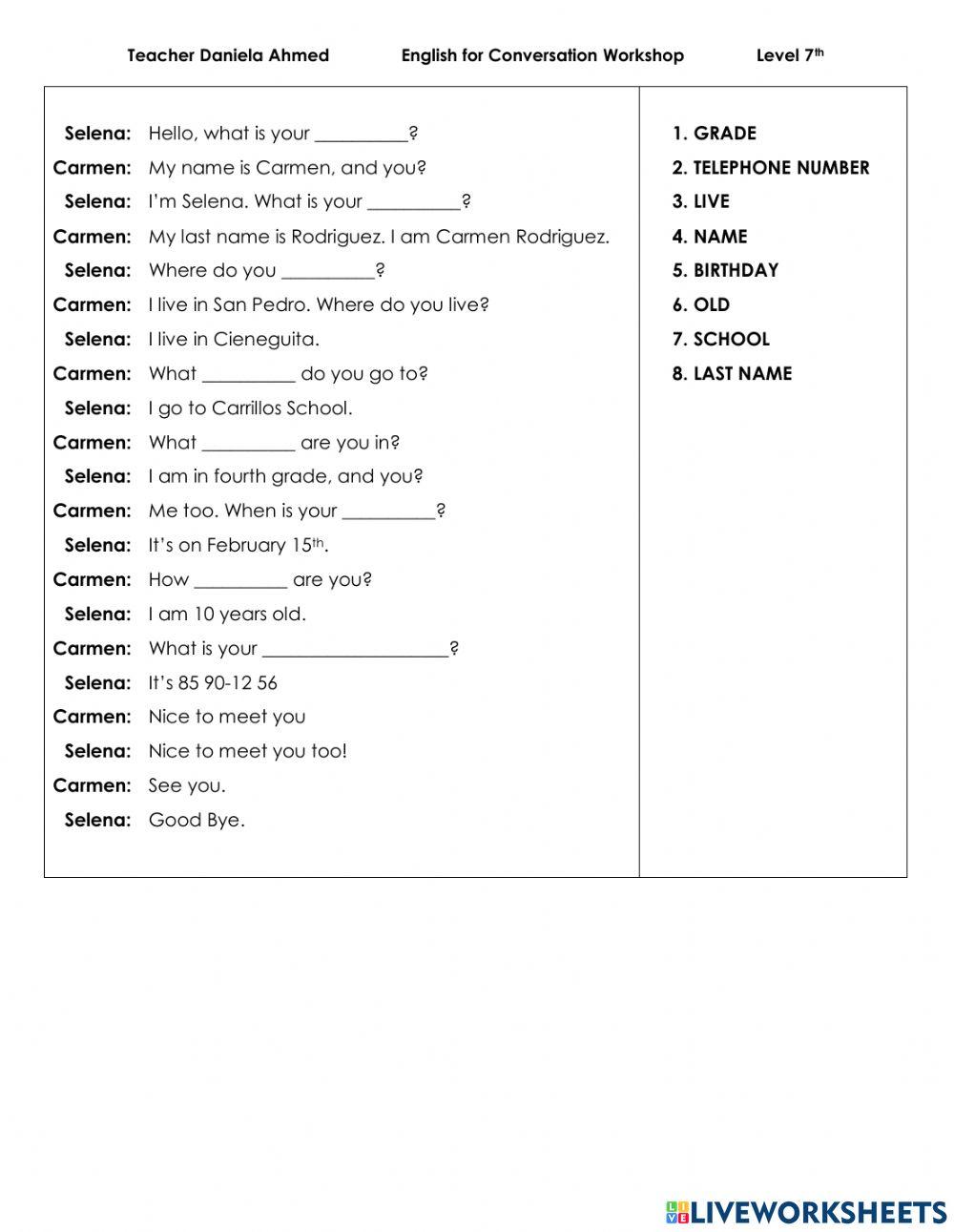 Personal Information