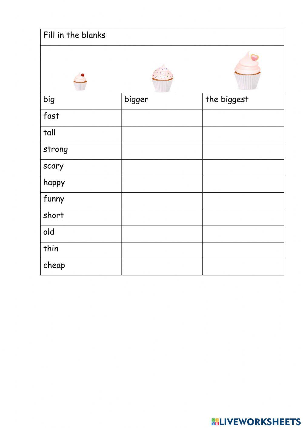 Degrees of comparison