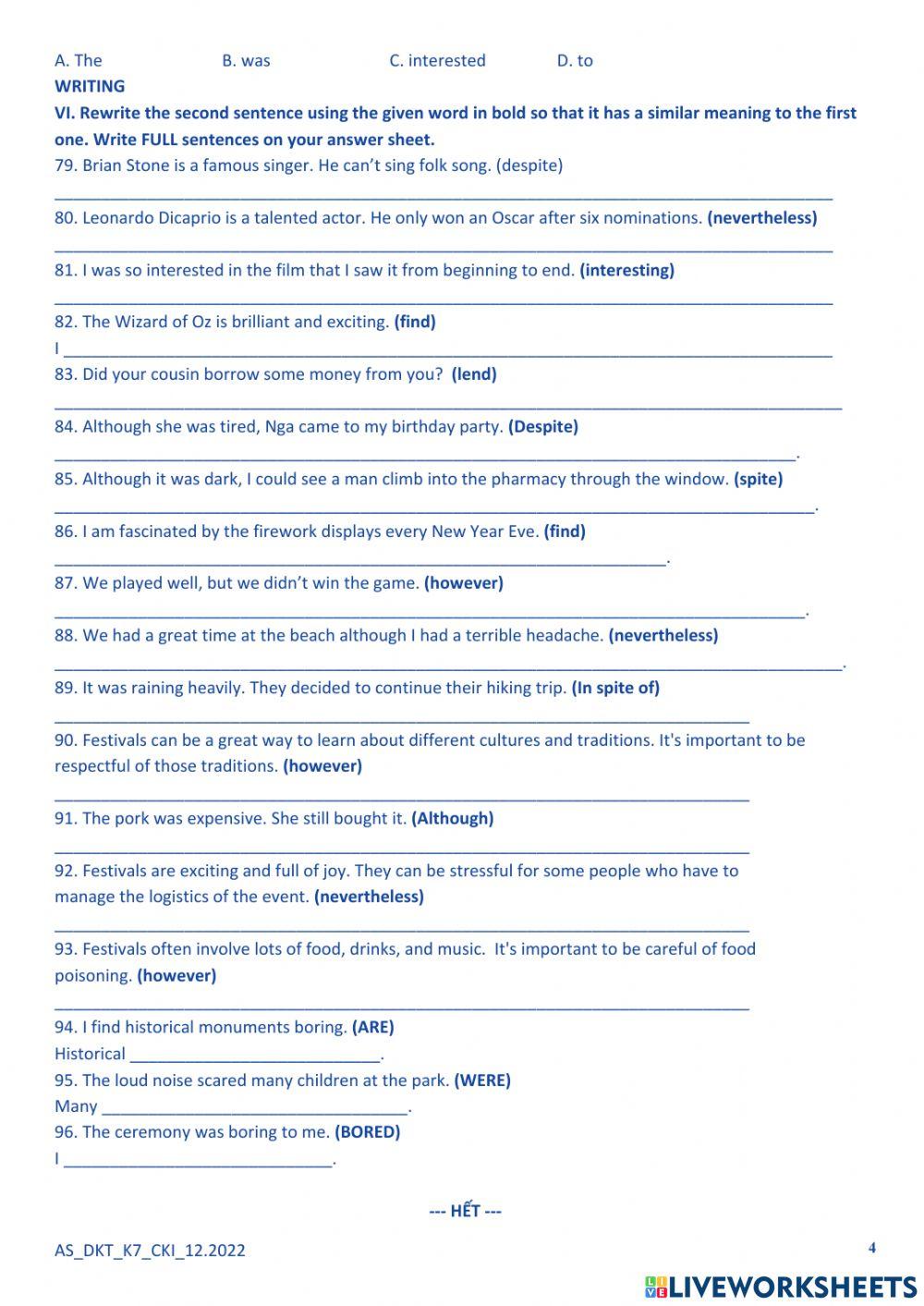 Midterm Test Grade 7