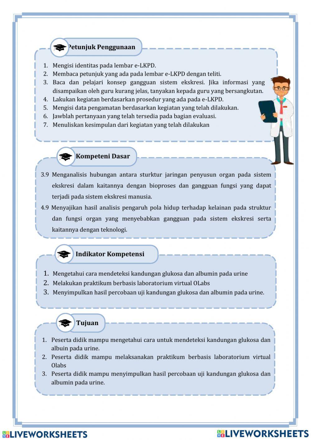 E lkpd uji gula dan albumin pada urine