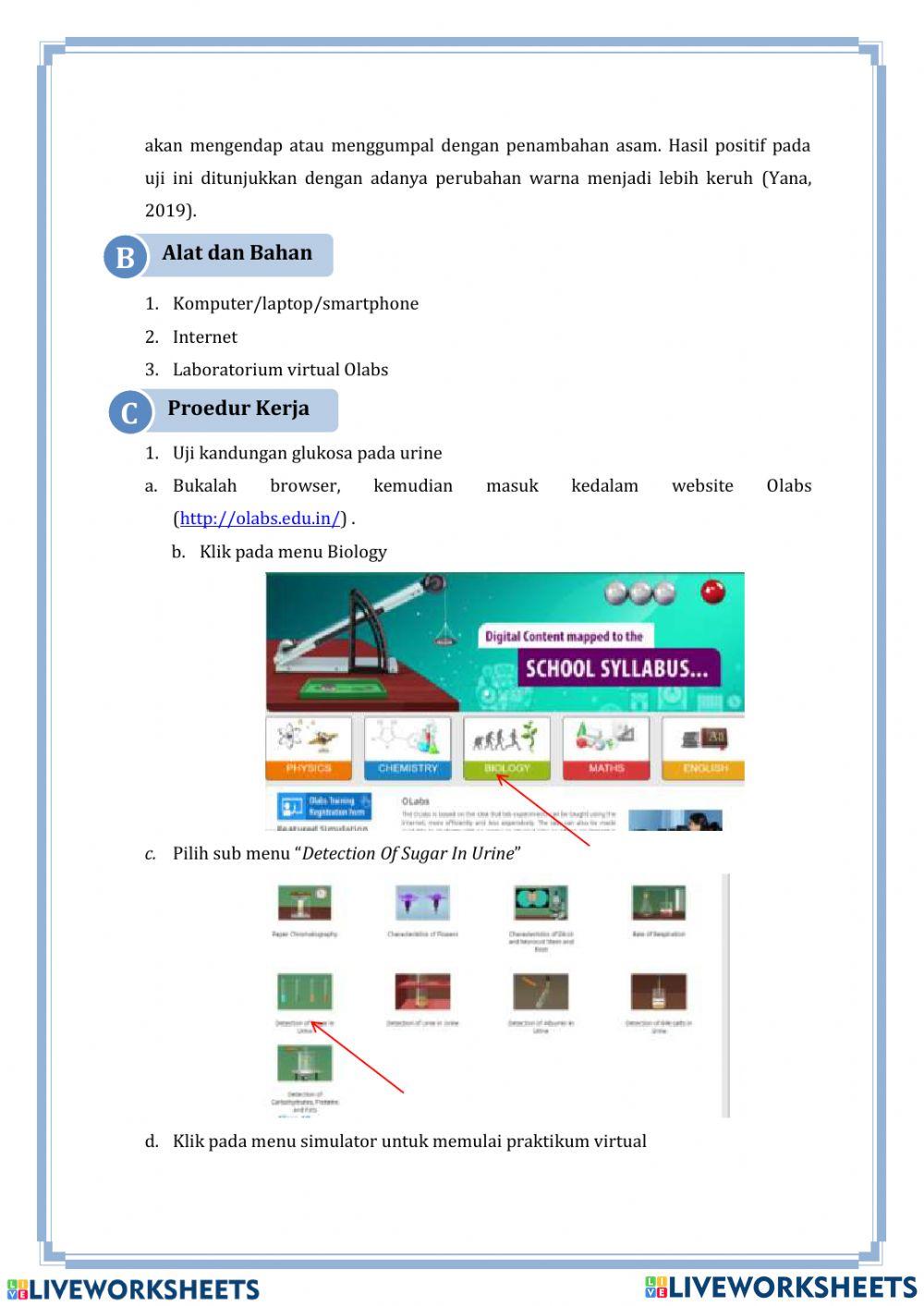 E lkpd uji gula dan albumin pada urine