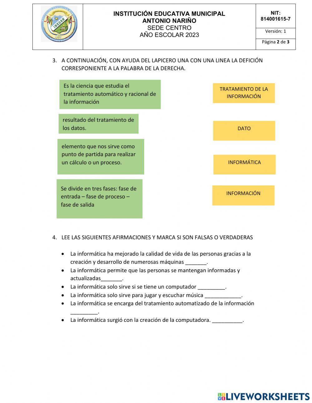 Taller de refuerzo: historia y origen de la informática