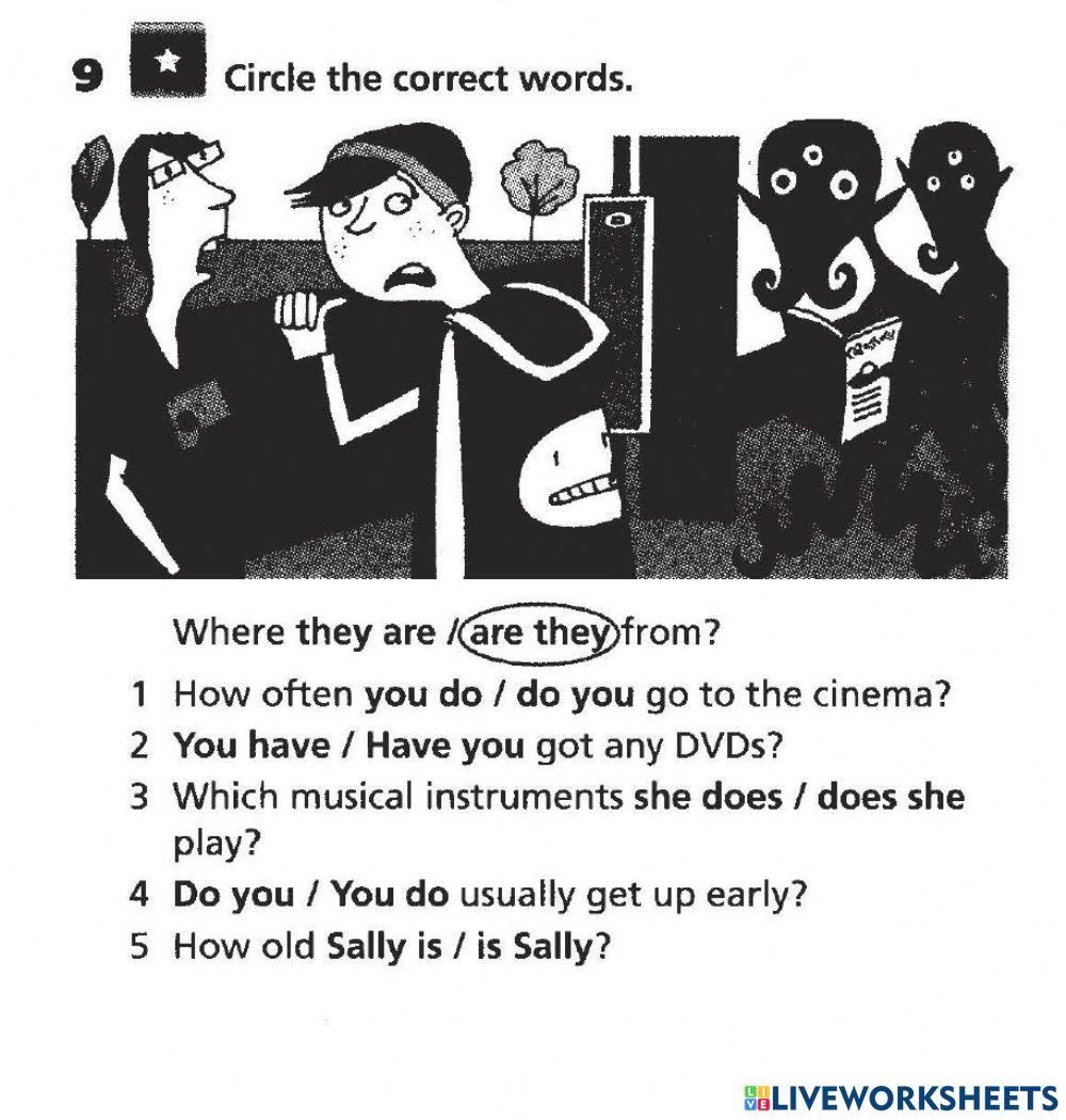 Circle the correct words Grammar by Teacher Kasim
