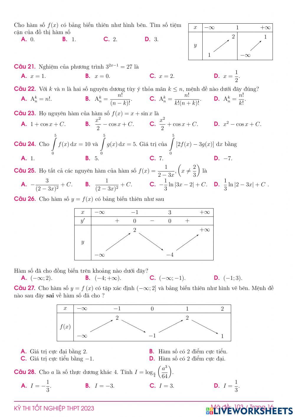 TN2023-PBC-Đề ôn tập số 103