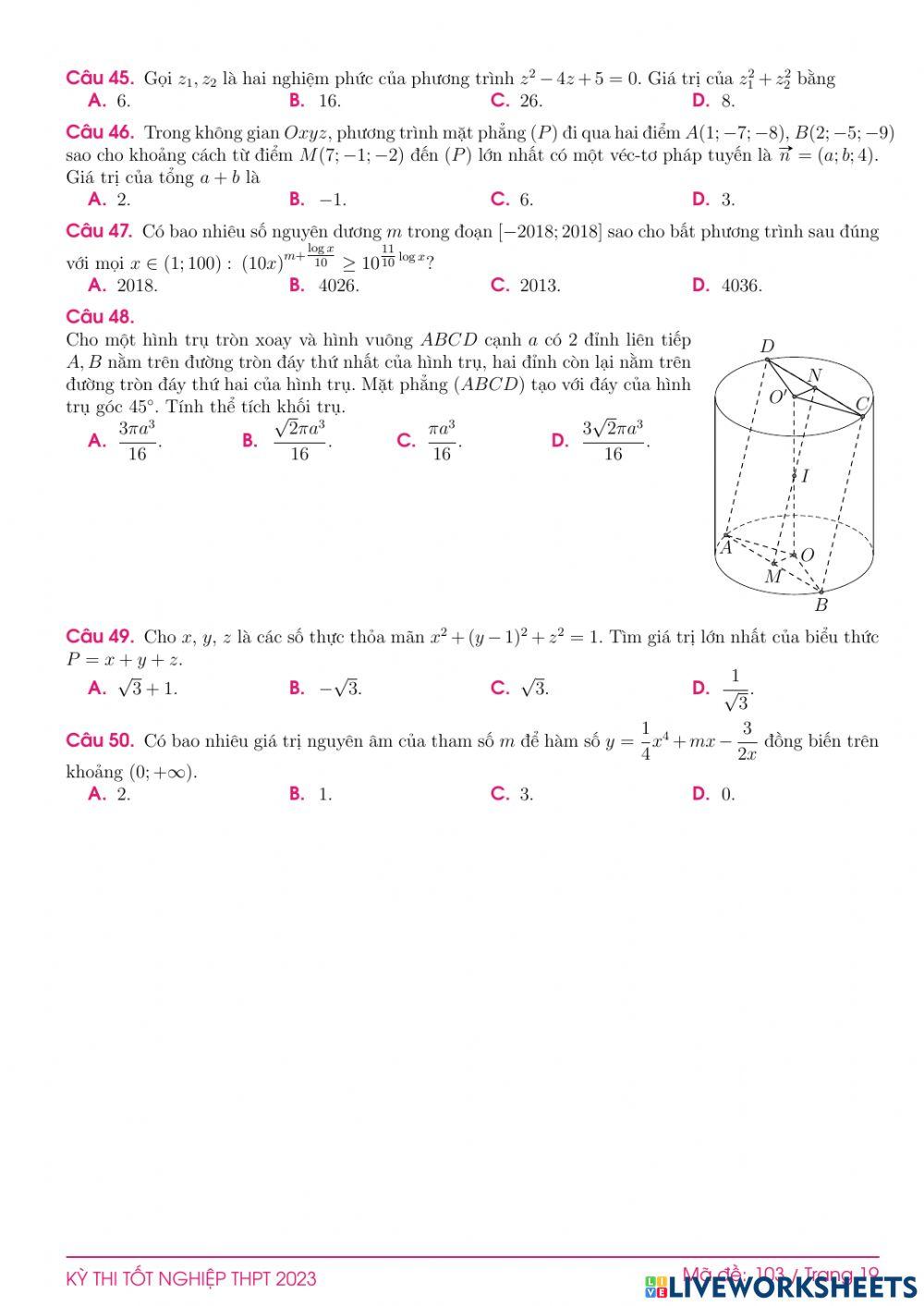 TN2023-PBC-Đề ôn tập số 103