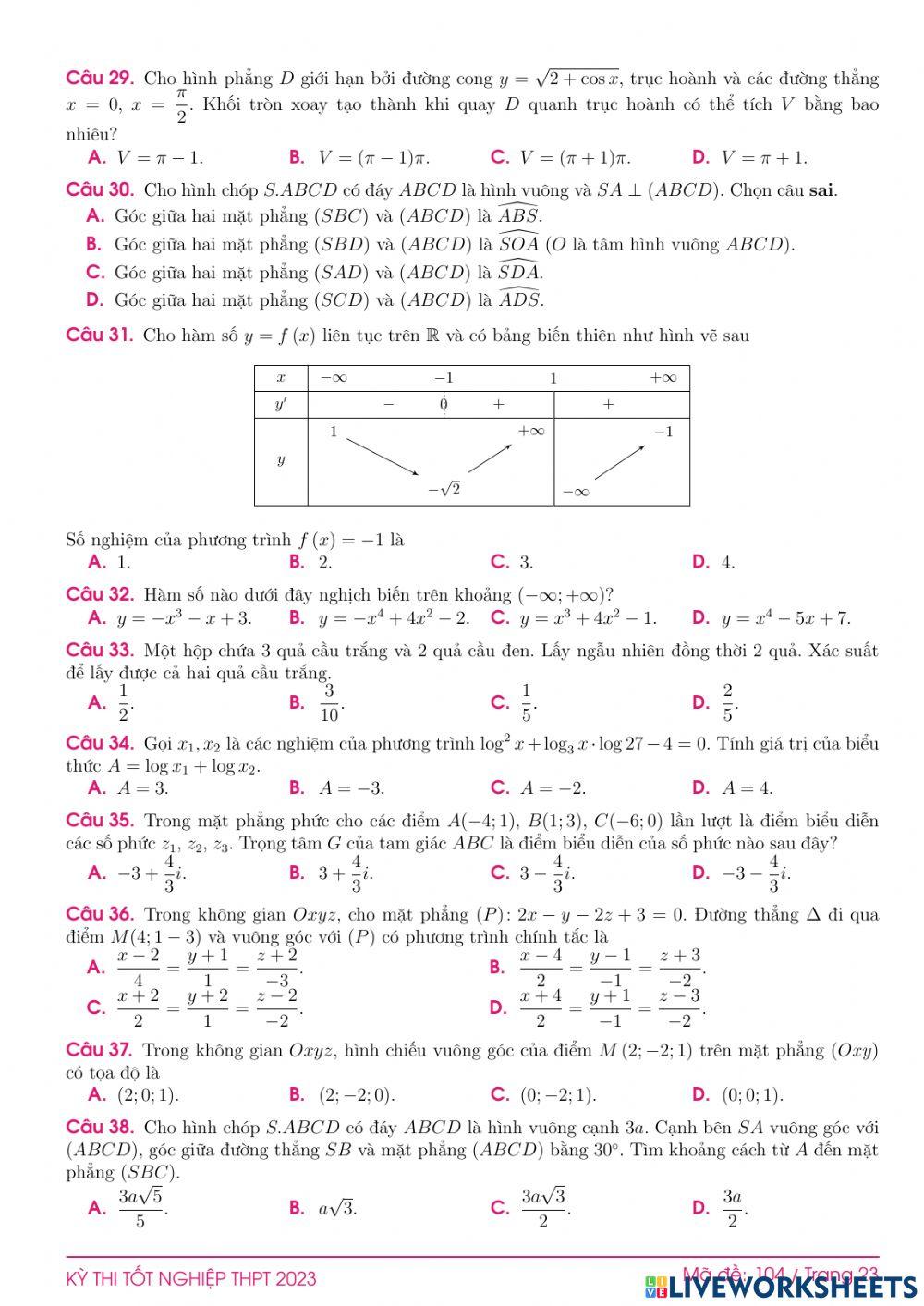 TN2023-PBC-Đề ôn tập số 104