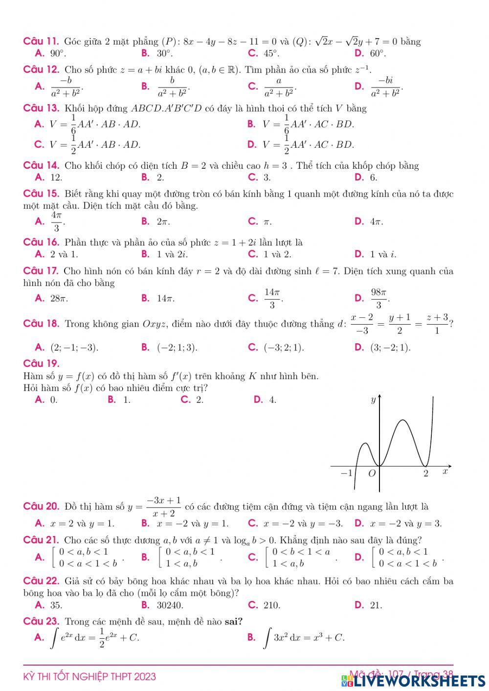 TN2023-PBC-Đề ôn tập số 107