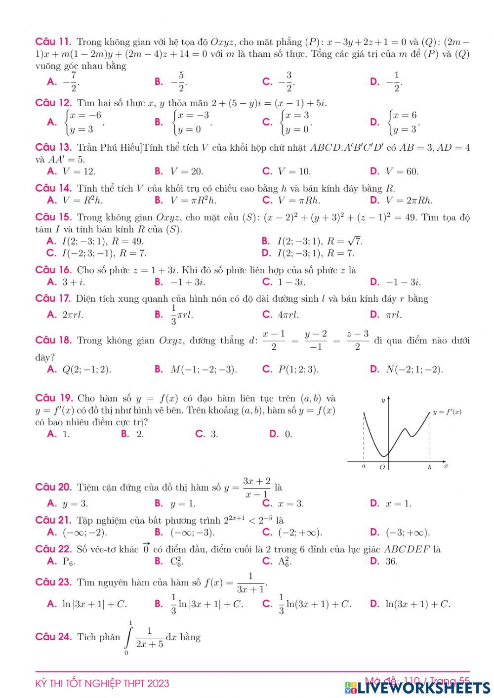 TN2023-PBC-Đề ôn tập số 110