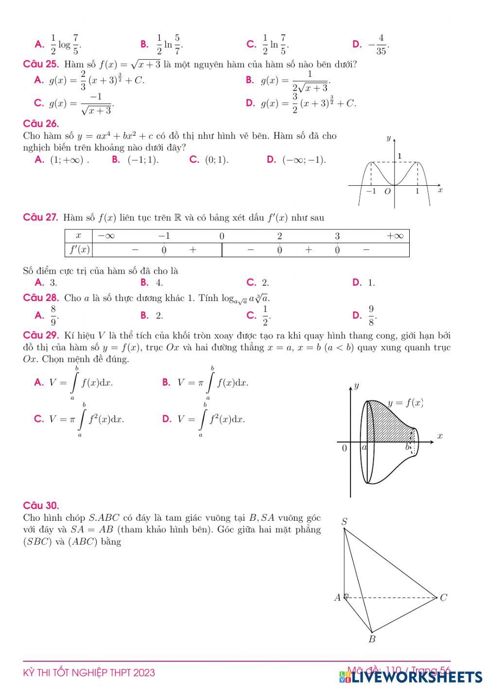 TN2023-PBC-Đề ôn tập số 110