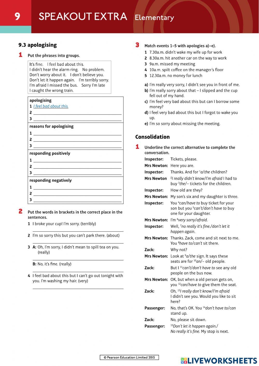 Speakout elementary 9.3