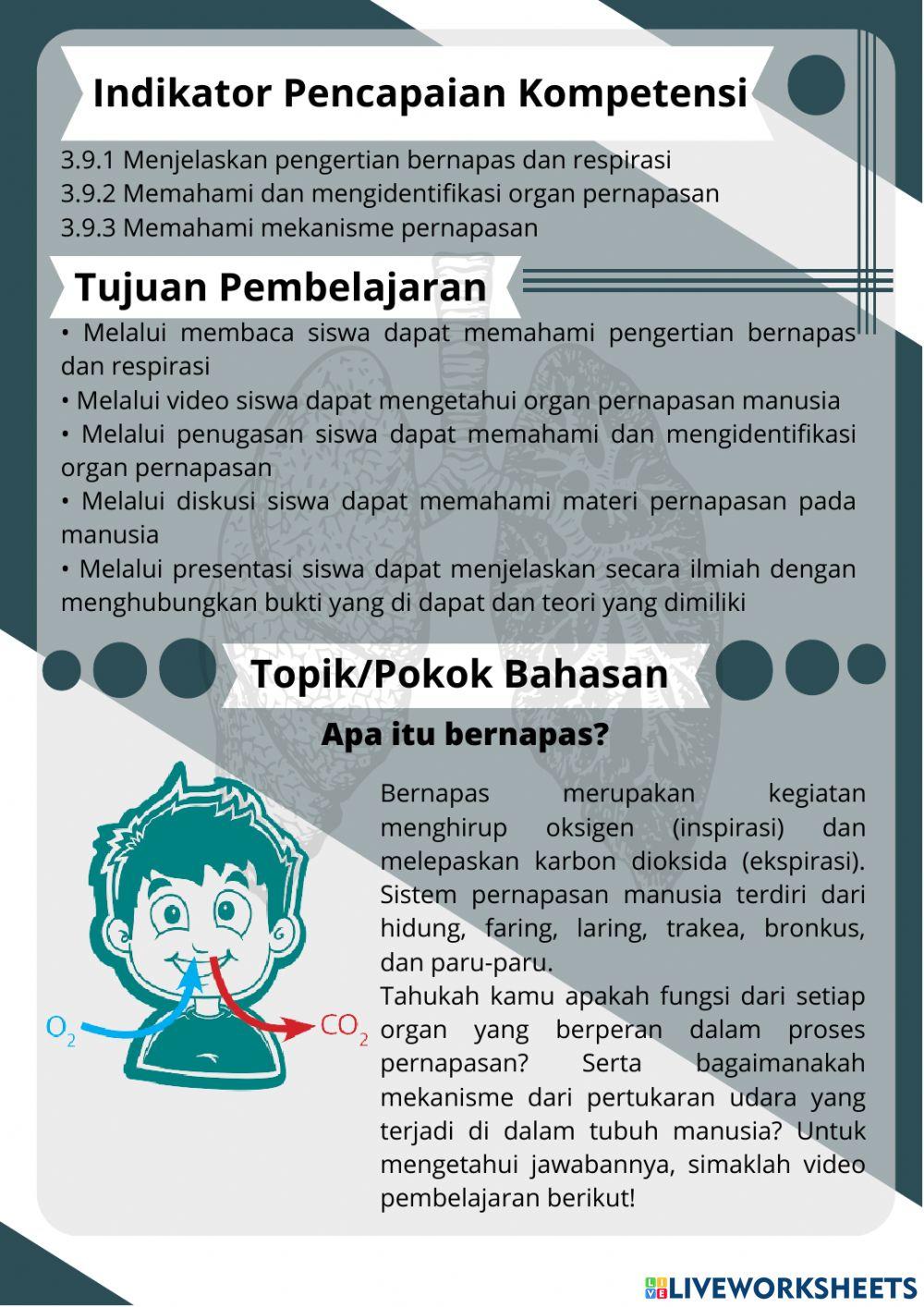 E-LKPD berbasis Diagram Scaffolding materi -Sistem Pernapasan Manusia-