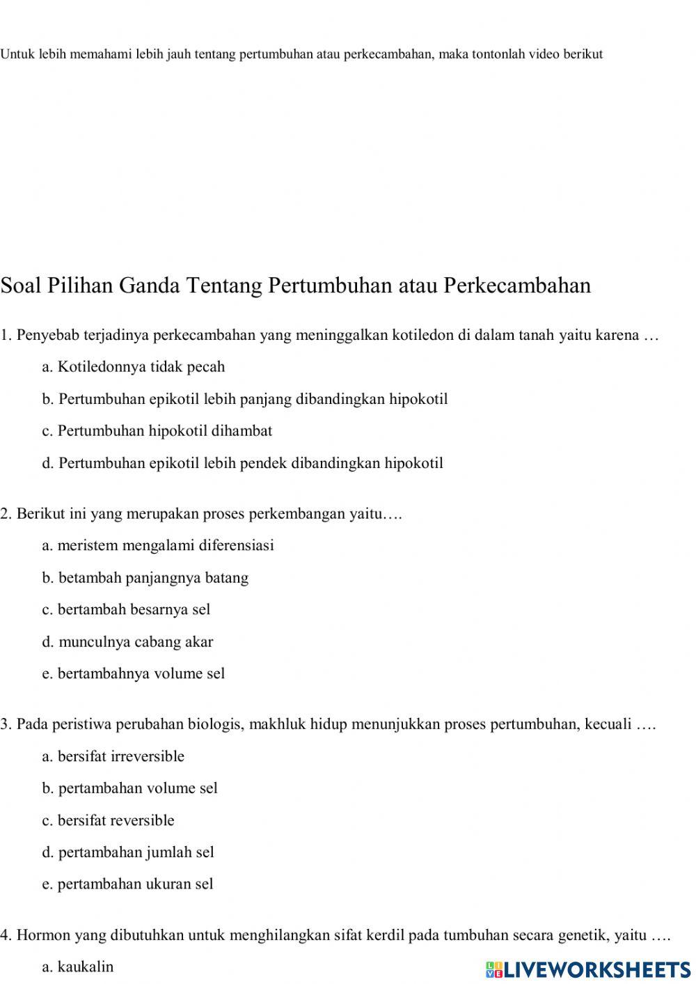 Pertumbuhan dan perkembangan tumbuhan