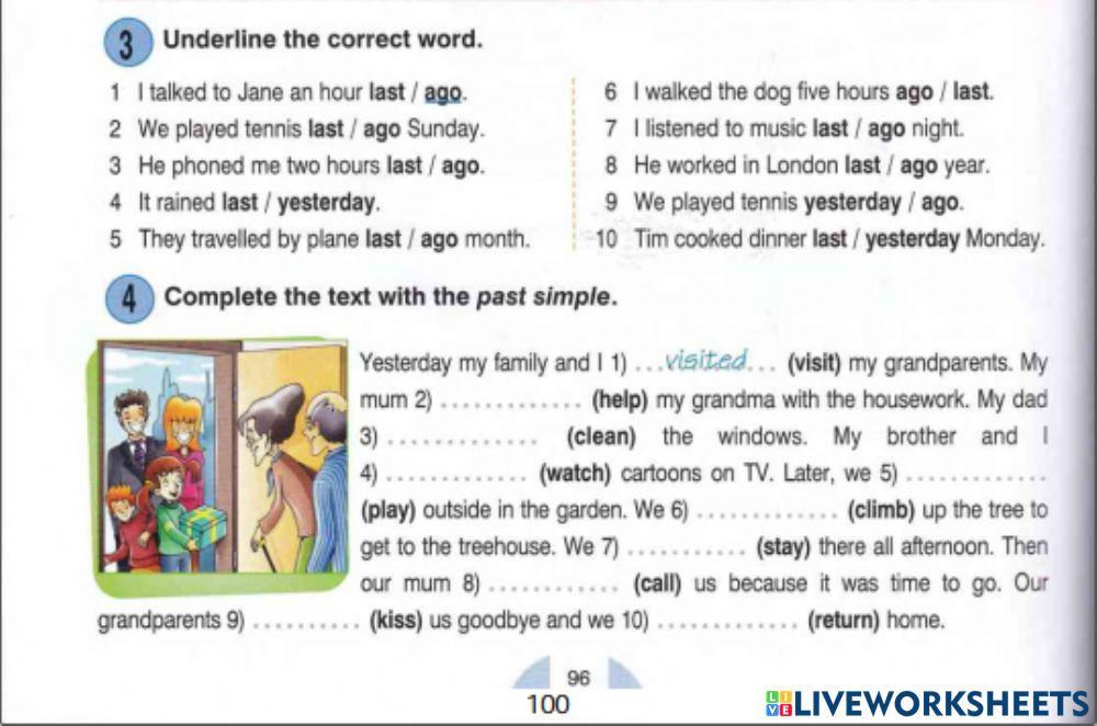 Past simple regular verbs