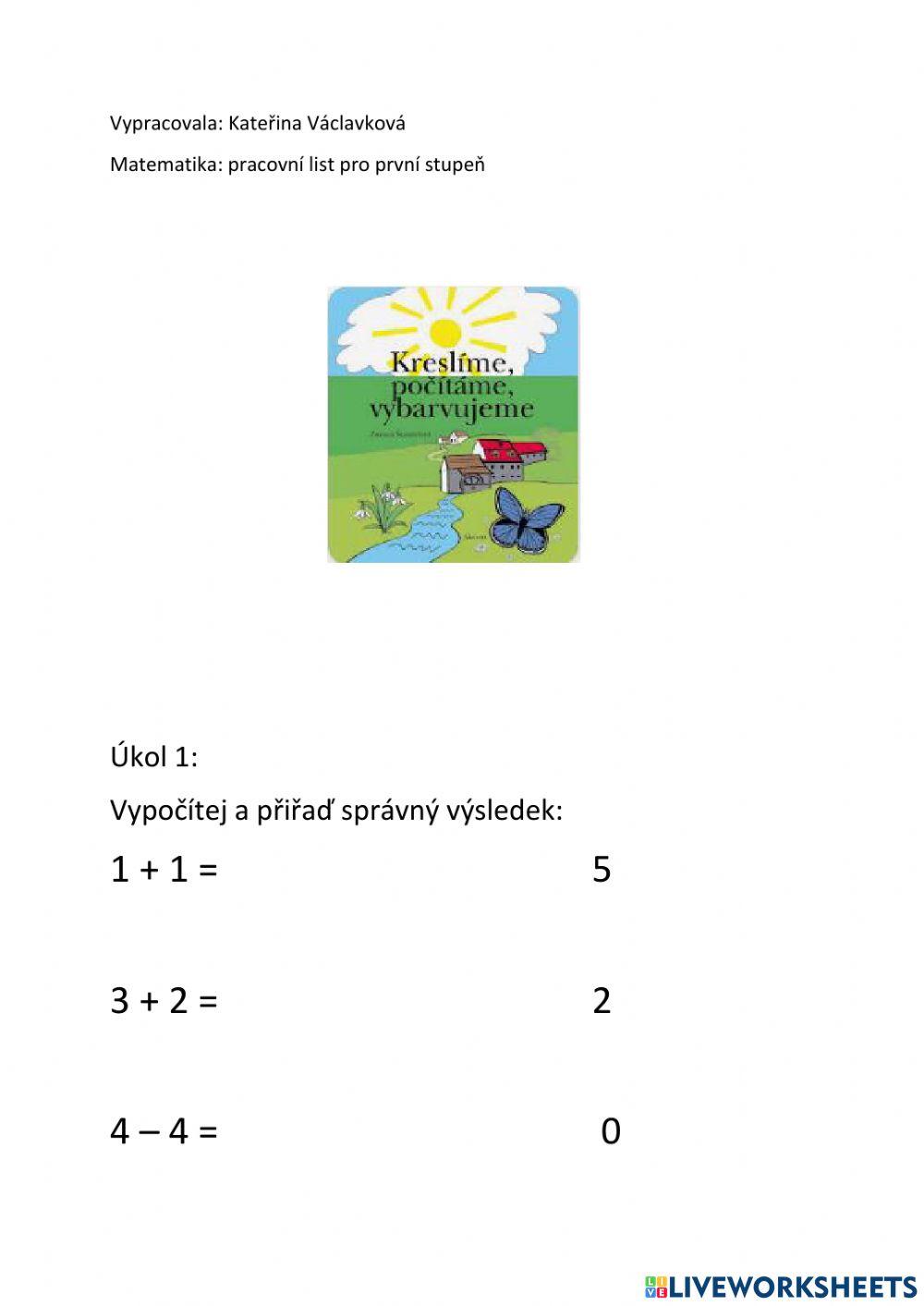 Pracovní list - počítání do 10