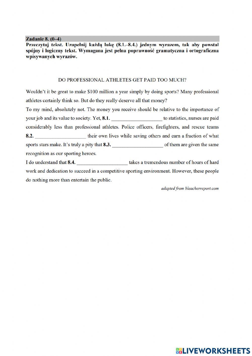 Matura rozszerzona - Use of English