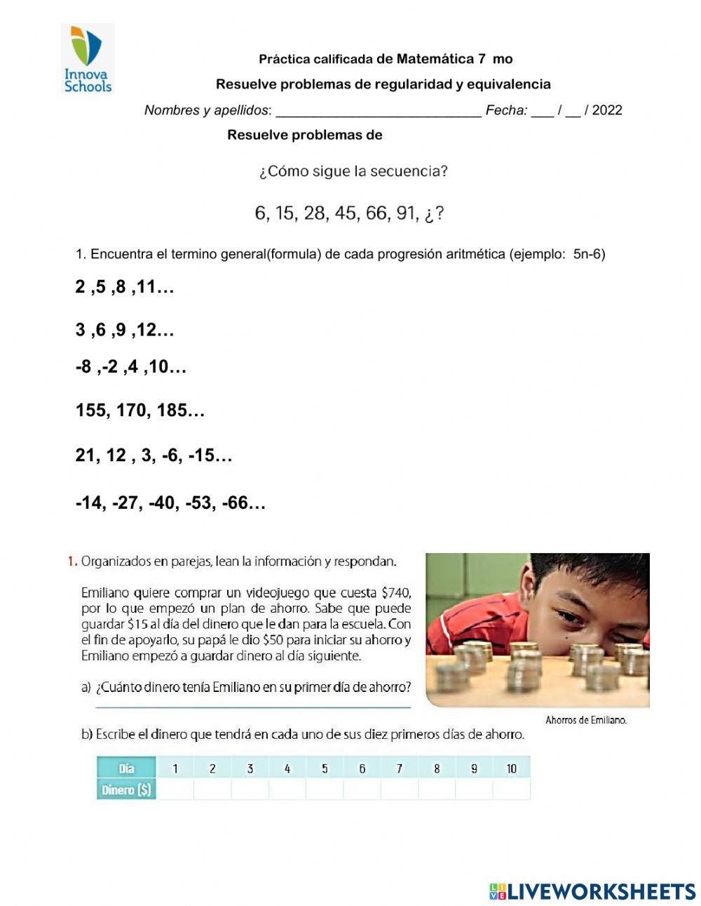 Progresiones aritméticas