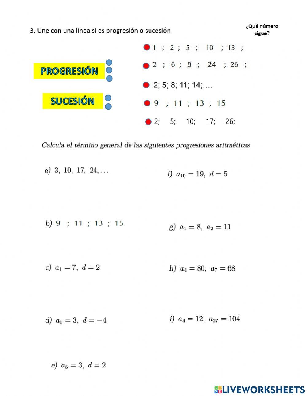 Progresiones aritméticas