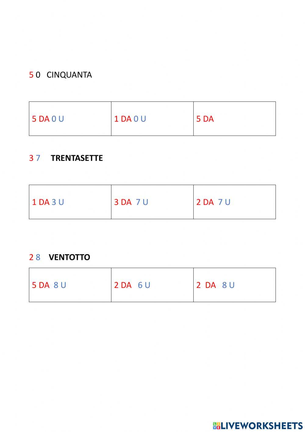 Leggi il numero e scrivilo in cifra