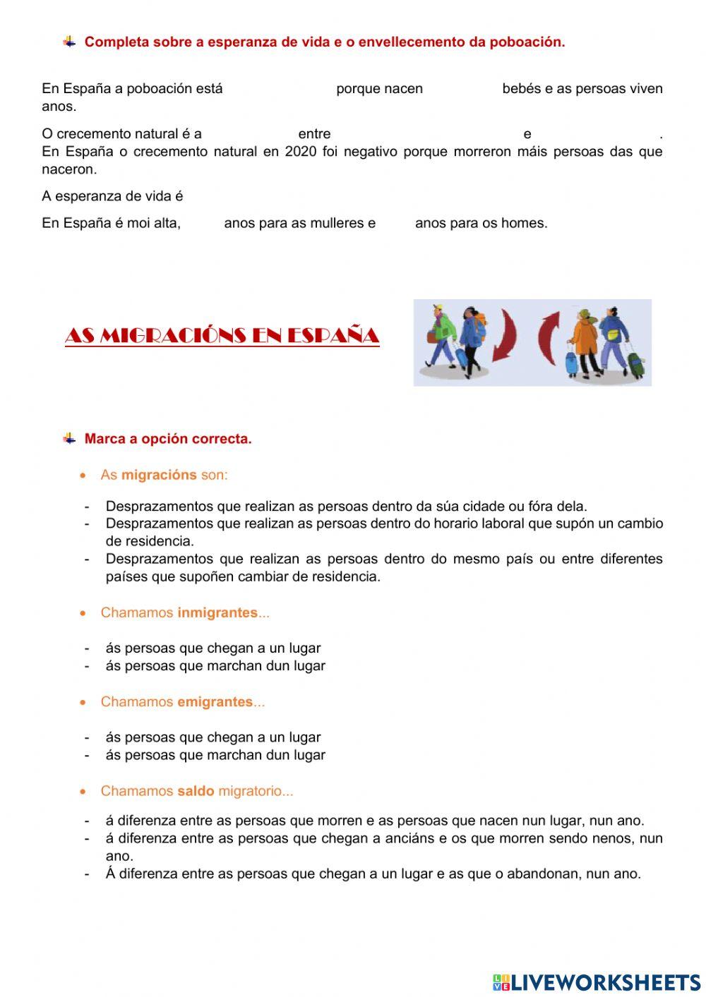 A poboación e as migracions