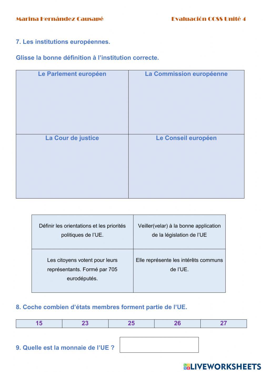 La municipalité et l'UE