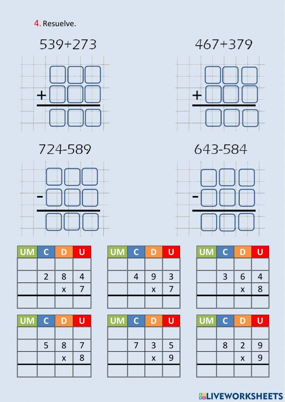 Cálculo y operaciones