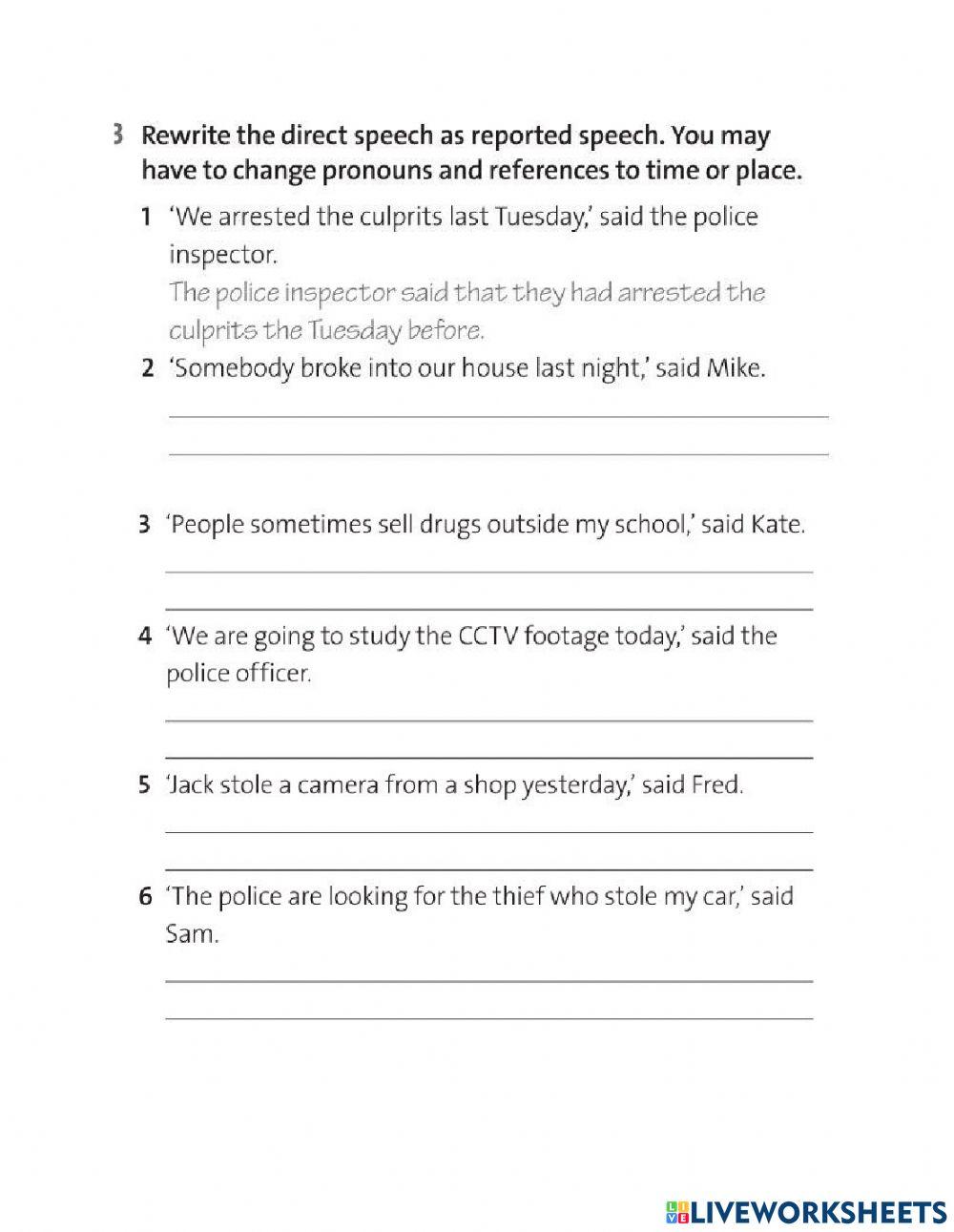 Report people's words