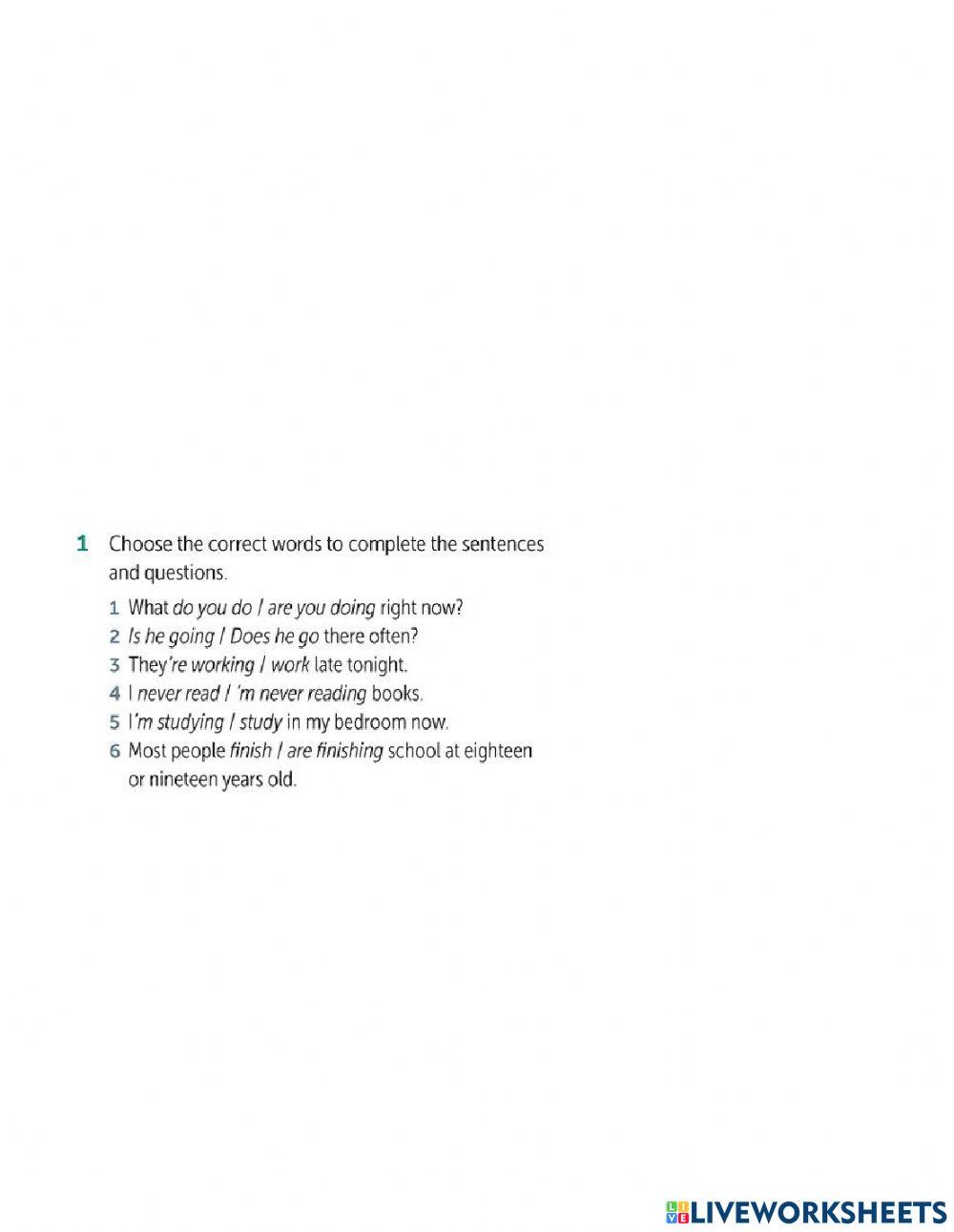 Present simple vs present continuous