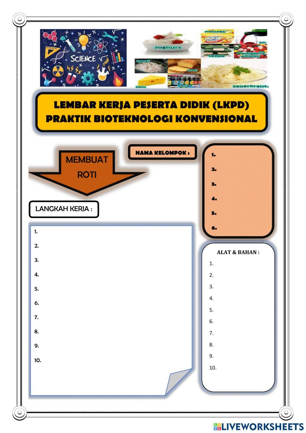 Lkpd bioteknologi konvensional
